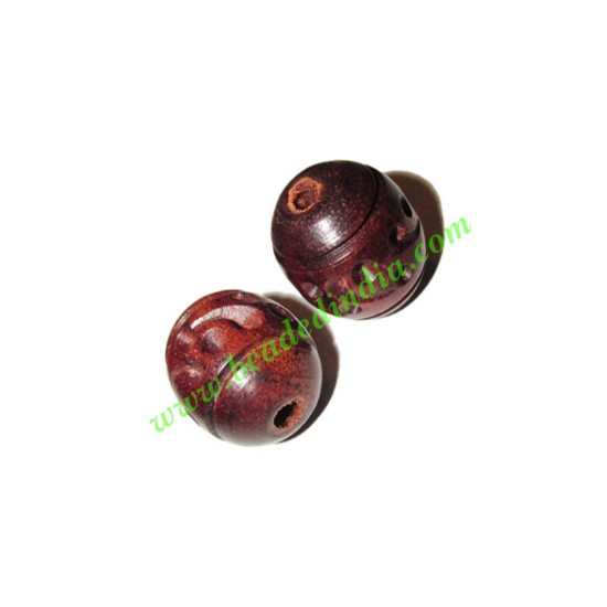 Picture of Rosewood Beads, Handcrafted designs, size 15x17mm, weight approx 2.72 grams