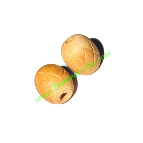 Picture of Natural Color Wooden Beads, size 15x17mm, weight approx 1.4 grams