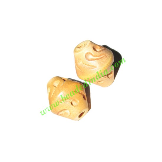 Picture of Natural Color Wooden Beads, size 15x19mm, weight approx 1.19 grams