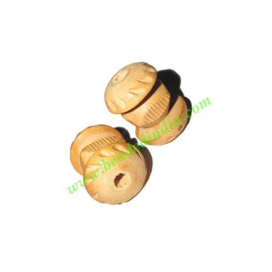 Picture of Natural Color Wooden Beads, size 15x21mm, weight approx 1.48 grams