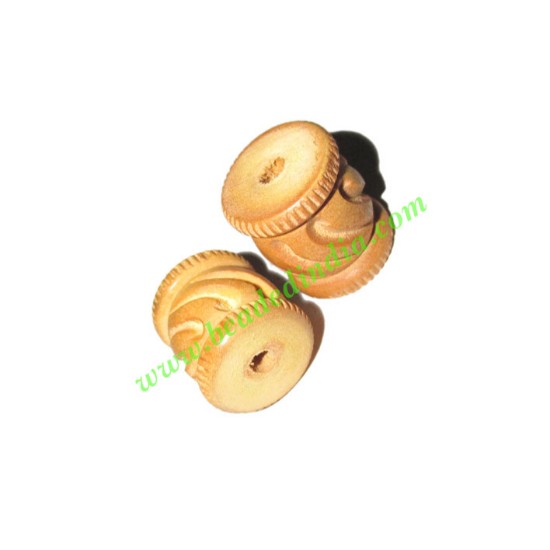 Picture of Natural Color Wooden Beads, size 15x18mm, weight approx 1.81 grams