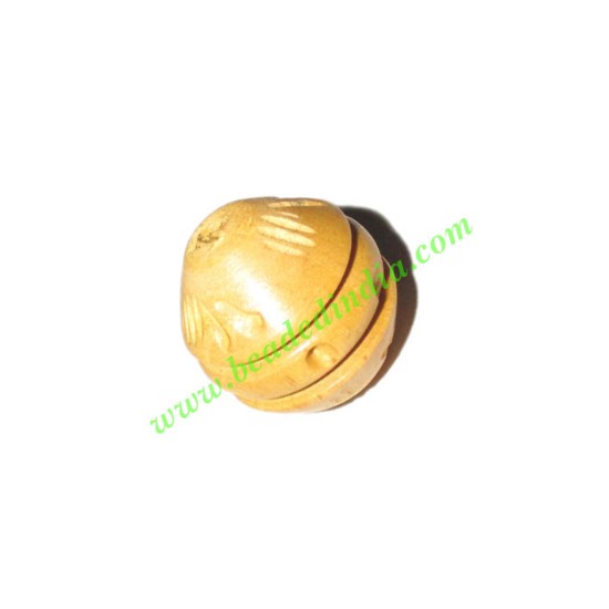 Picture of Natural Color Wooden Beads, size 15x16mm, weight approx 1.25 grams