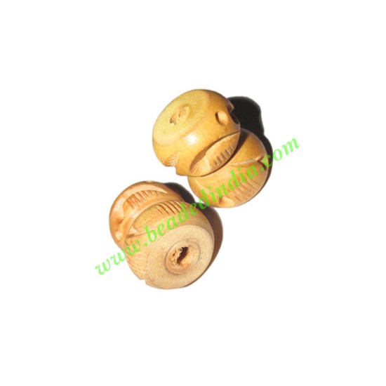 Picture of Natural Color Wooden Beads, size 15x19mm, weight approx 1.75 grams