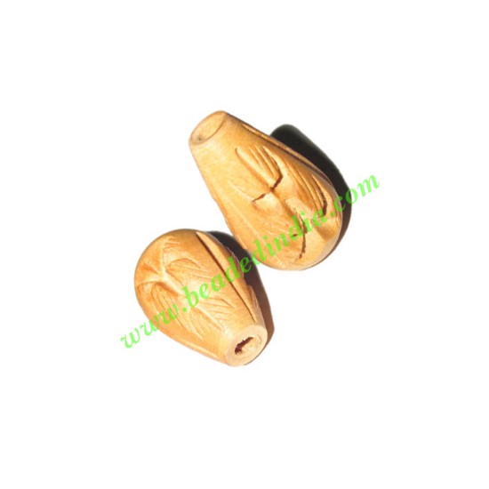 Picture of Natural Color Wooden Beads, size 15x22mm, weight approx 1.62 grams