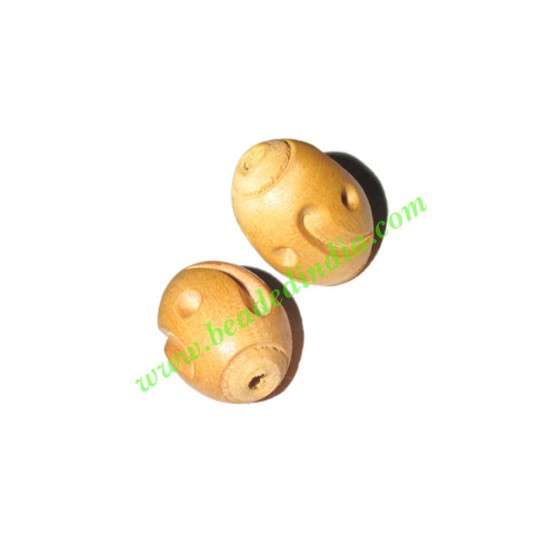 Picture of Natural Color Wooden Beads, size 15x21mm, weight approx 1.69 grams