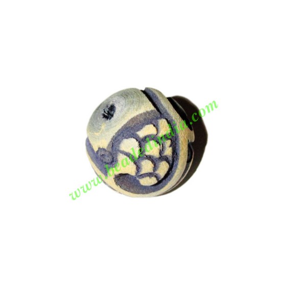 Picture of Wooden Carved Beads, size 19mm, weight approx 2.5 grams