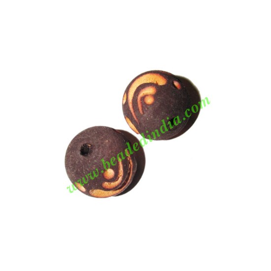 Picture of Wooden Carved Beads, size 17mm, weight approx 1.8 grams