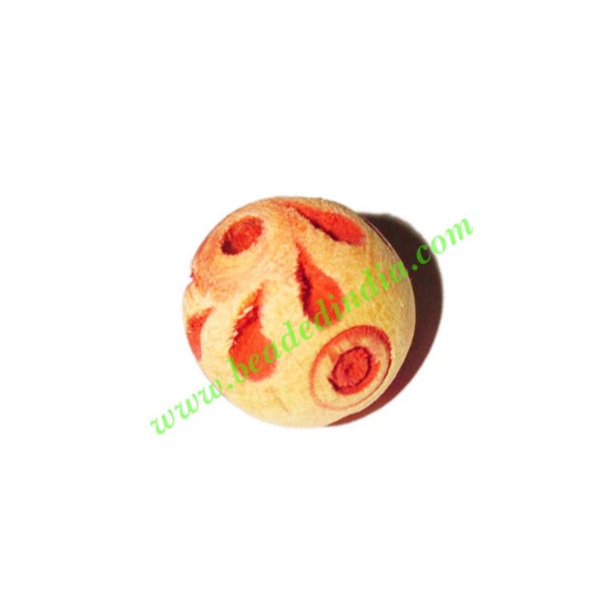 Picture of Wooden Carved Beads, size 15mm, weight approx 1.47 grams