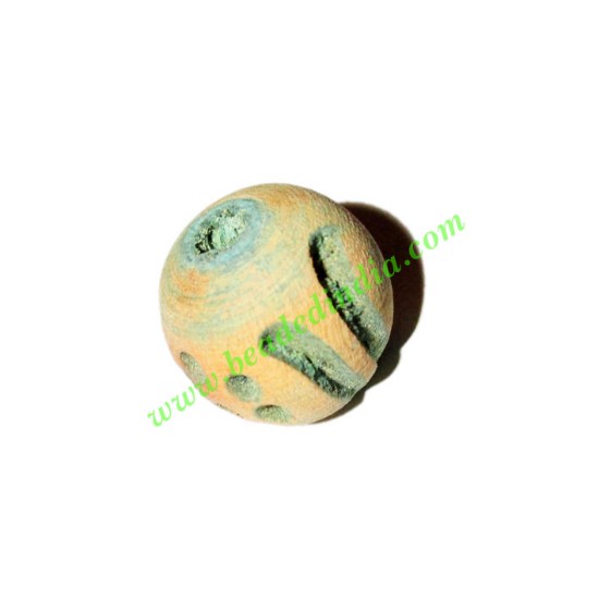 Picture of Wooden Carved Beads, size 15mm, weight approx 1.47 grams