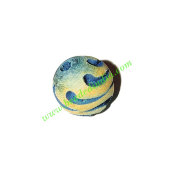 Picture of Wooden Carved Beads, size 15mm, weight approx 1.47 grams