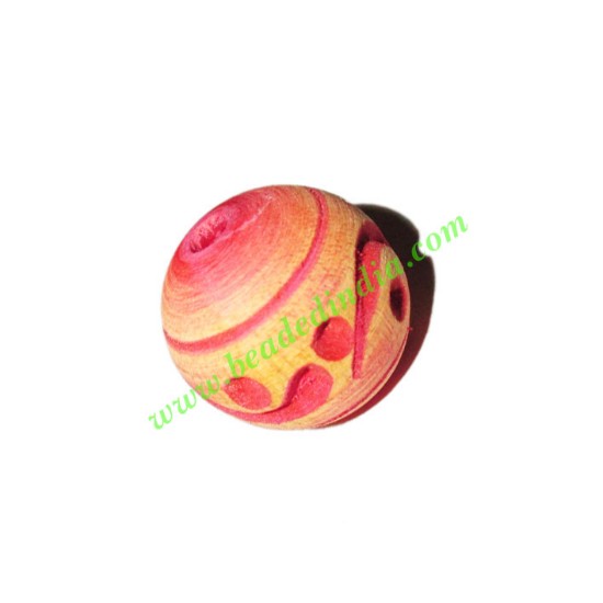 Picture of Wooden Carved Beads, size 19mm, weight approx 2.52 grams