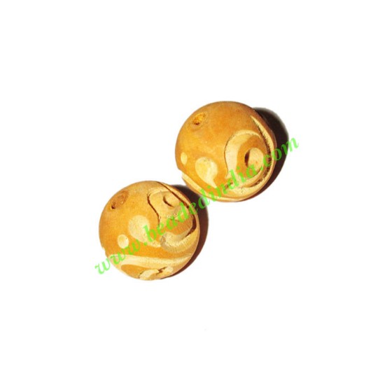 Picture of Wooden Carved Beads, size 20mm, weight approx 3.08 grams