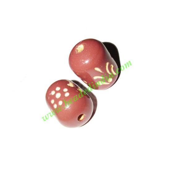 Picture of Wooden Carved Beads, size 16x22mm, weight approx 2.65 grams