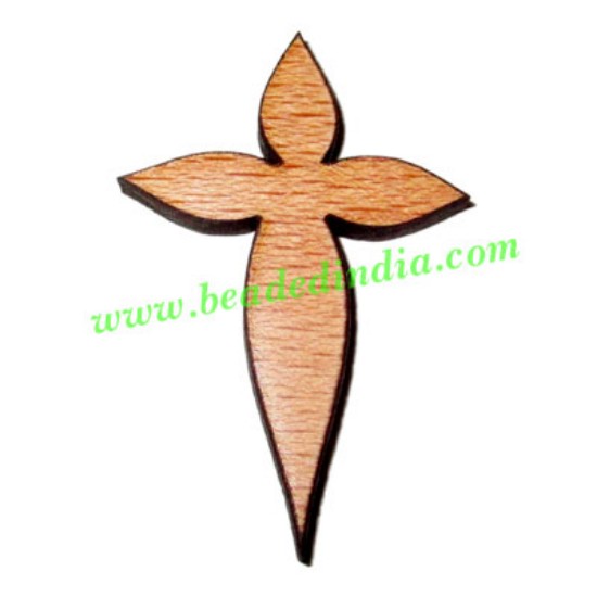 Picture of Handmade wooden cross (christian) pendants, size : 44x29x4mm