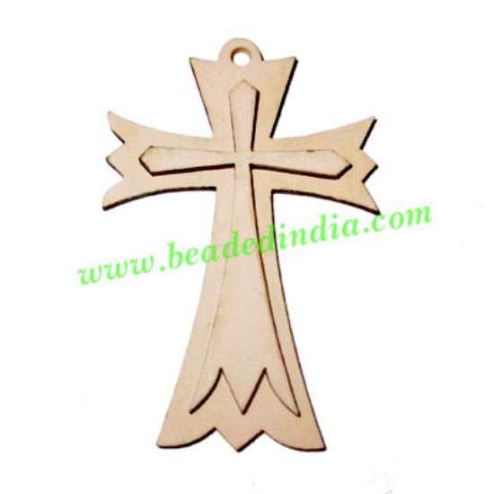 Picture of Handmade wooden cross (christian) pendants, size : 43x29x3mm