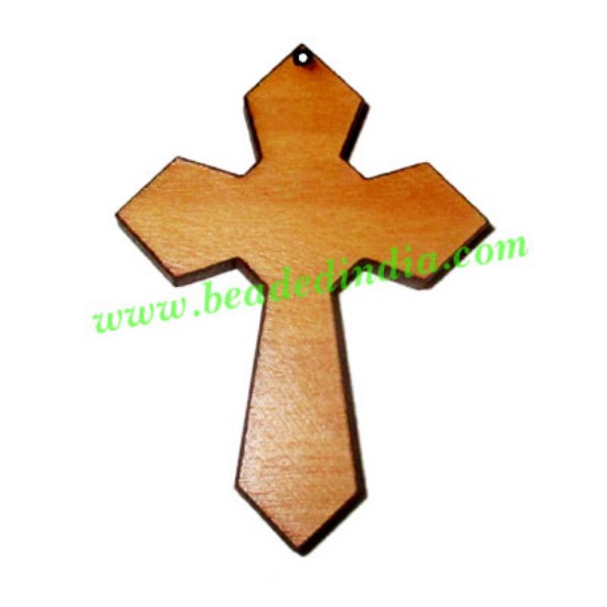 Picture of Handmade wooden cross (christian) pendants, size : 44x32x4mm