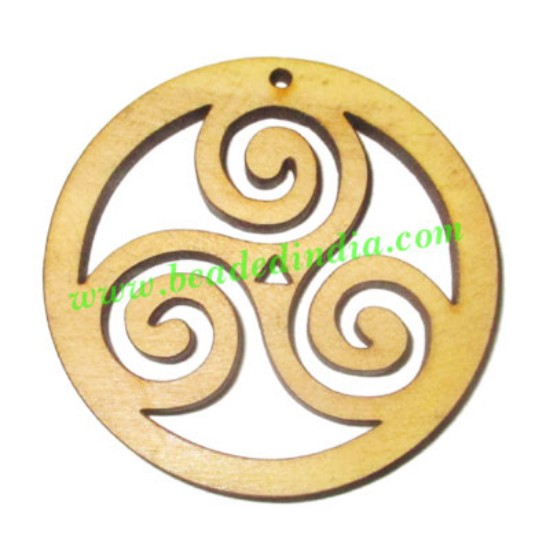 Picture of Handmade wooden triskele pendants, size : 44x3mm