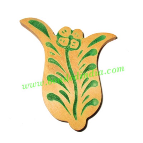 Picture of Handmade wooden fancy pendants, size : 55x45x5mm