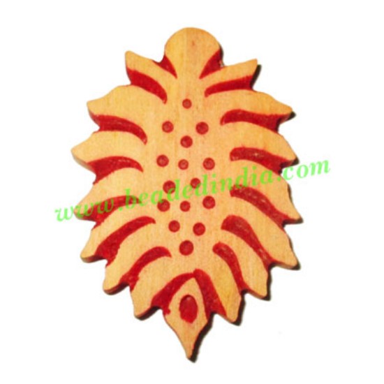 Picture of Handmade wooden fancy pendants, size : 50x33x5mm