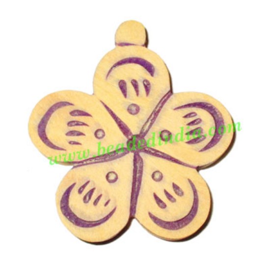 Picture of Handmade wooden fancy pendants, size : 48x43x5mm