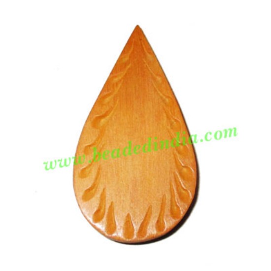 Picture of Handmade wooden fancy pendants, size : 53x27x6mm