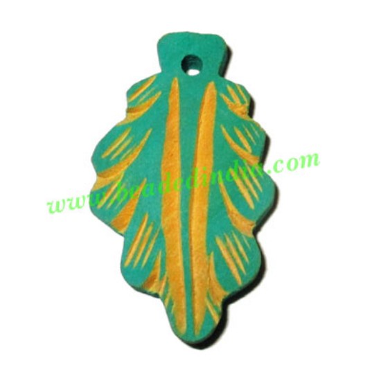 Picture of Handmade wooden fancy pendants, size : 42x25x6mm