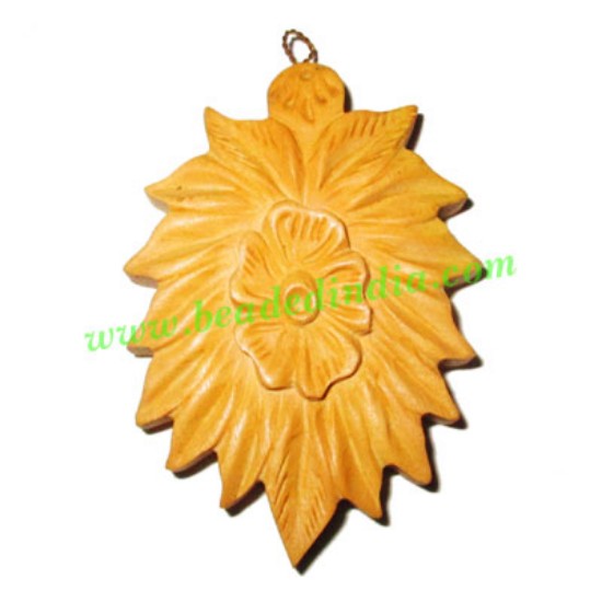 Picture of Handmade wooden fancy pendants, size : 51x36x9mm