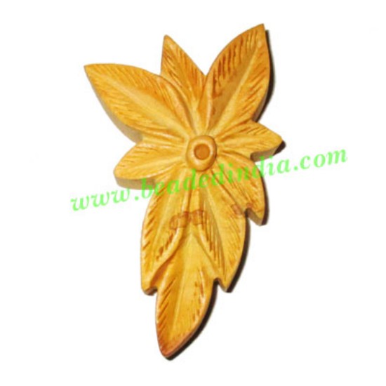 Picture of Handmade wooden fancy pendants, size : 54x32x9mm