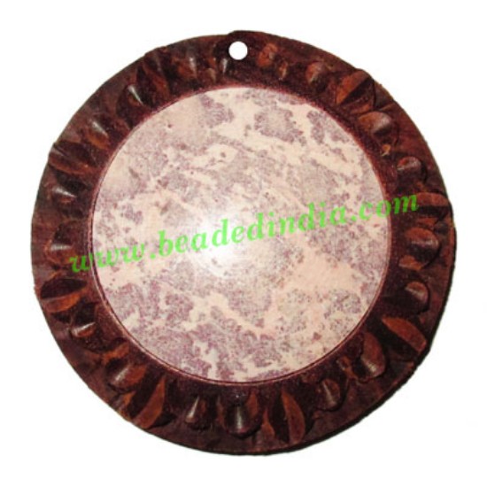 Picture of Handmade wooden fancy pendants, size : 50x9mm