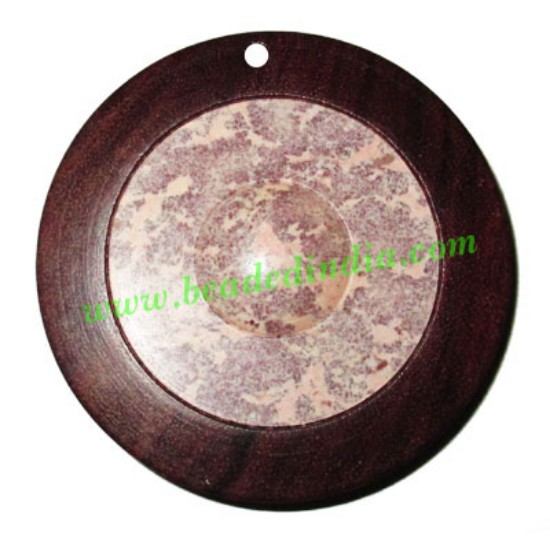 Picture of Handmade wooden fancy pendants, size : 50x9mm