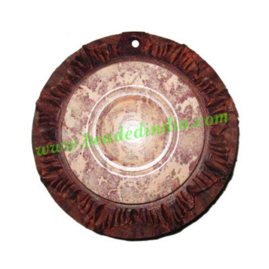 Picture of Handmade wooden fancy pendants, size : 50x9mm