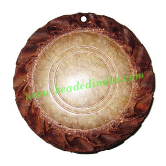 Picture of Handmade wooden fancy pendants, size : 50x9mm