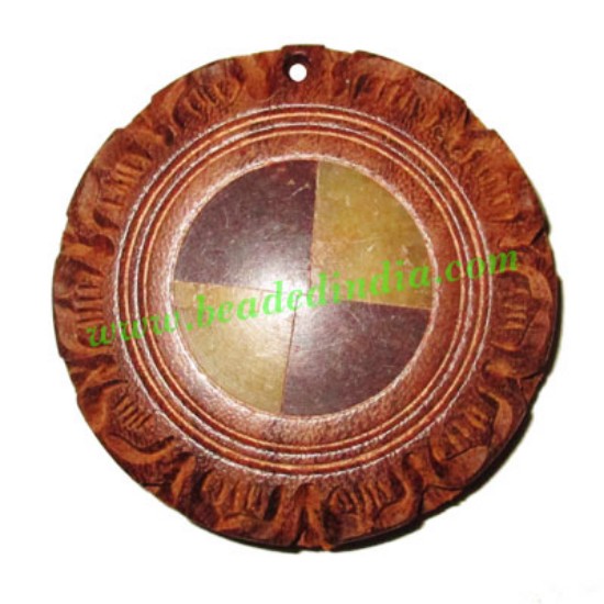 Picture of Handmade wooden fancy pendants, size : 50x9mm