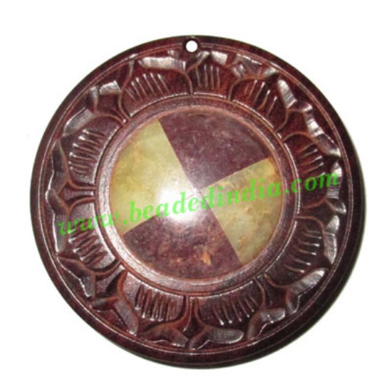 Picture of Handmade wooden fancy pendants, size : 50x9mm