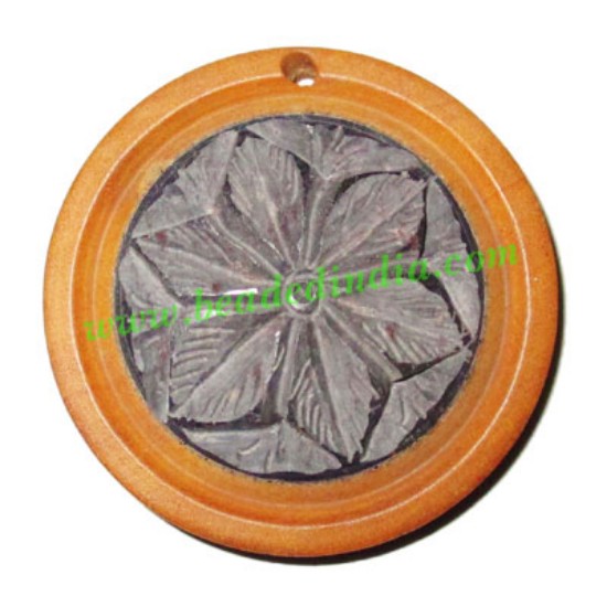 Picture of Handmade wooden fancy pendants, size : 44x9mm