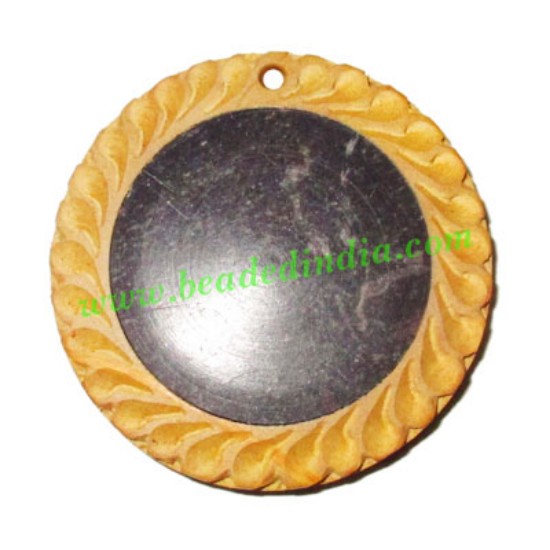 Picture of Handmade wooden fancy pendants, size : 44x7mm