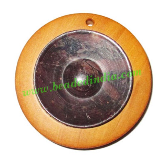 Picture of Handmade wooden fancy pendants, size : 43x9mm