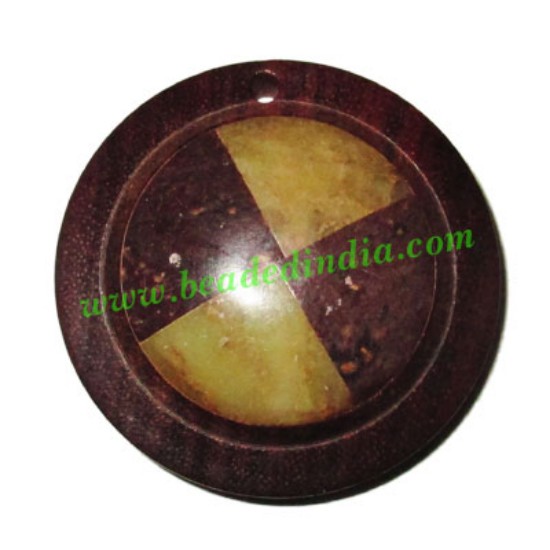 Picture of Handmade wooden fancy pendants, size : 37x10mm