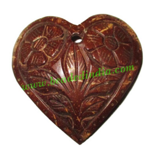 Picture of Handmade coconut shell wood pendants, size : 51x3mm