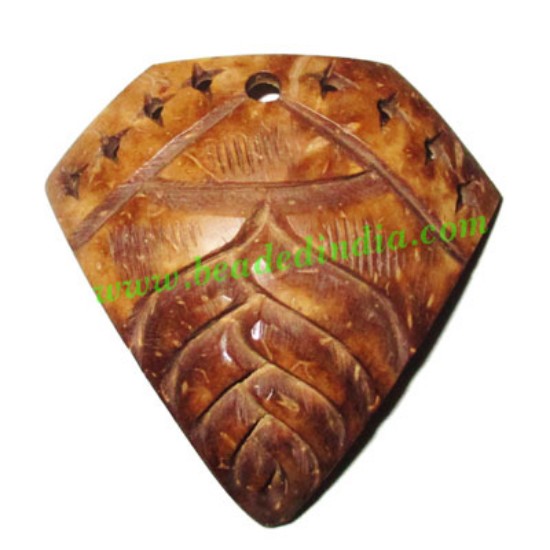 Picture of Handmade coconut shell wood pendants, size : 52x3mm