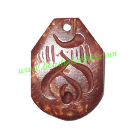 Picture of Handmade coconut shell wood pendants, size : 20x15x3mm