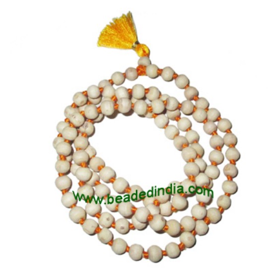 Picture of Tulsi beads mala, holy basil, auspicious wood beads-seeds string (mala of 108+1 beads), size: 6mm fine, pack of 1 string.