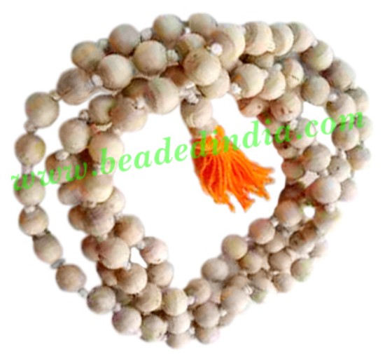 Picture of Tulsi beads mala, holy basil, auspicious wood beads-seeds string (mala of 108+1 beads), size: 9mm fine, pack of 1 string.