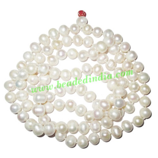 Picture of Fresh Water Pearl Mala of 8mm to 10mm 108+1 beautiful pearls