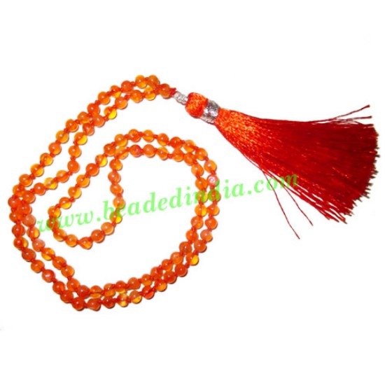 Picture of Carnelian 4mm round prayer beads mala of 108 beads