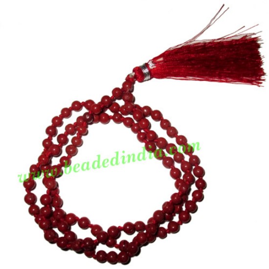 Picture of Mahagoni 4mm round prayer beads mala of 108 beads