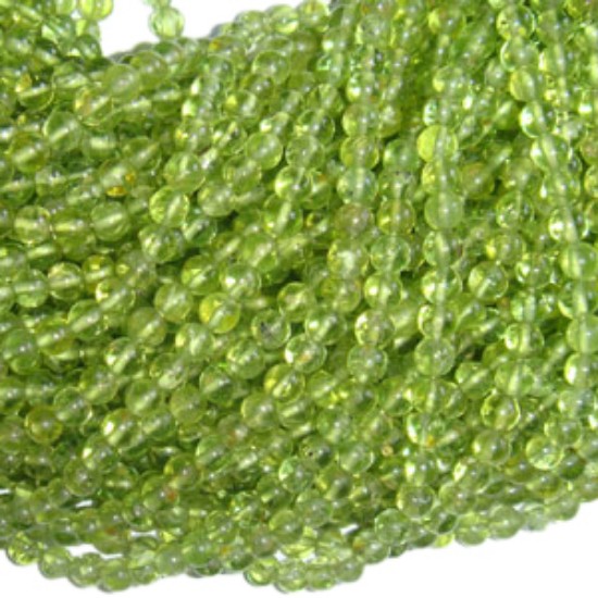 Picture of Peridot 4mm round prayer beads mala of 108 beads