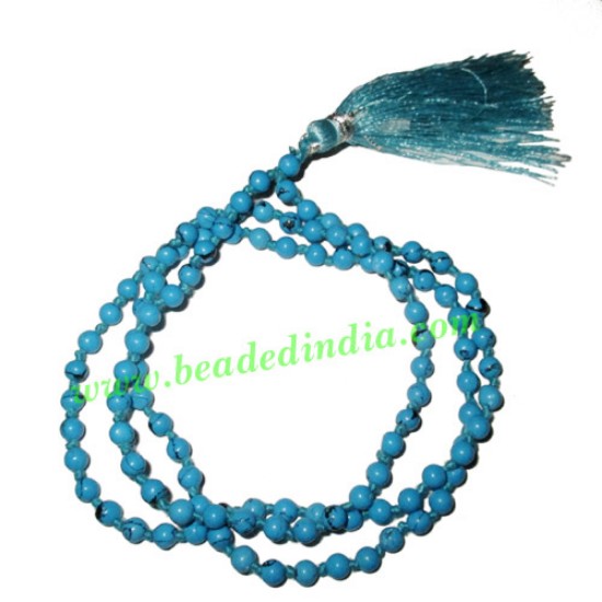 Picture of Turquoise 5mm round prayer beads mala of 108 beads