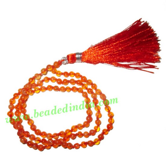 Picture of Hessonite 5mm round prayer beads mala of 108 beads