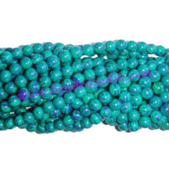 Picture of Azurite 4mm round semi precious gemstone beads.